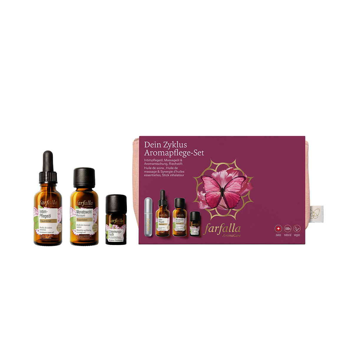 Farfalla Zyklus Aromapflege Set mit Mass box